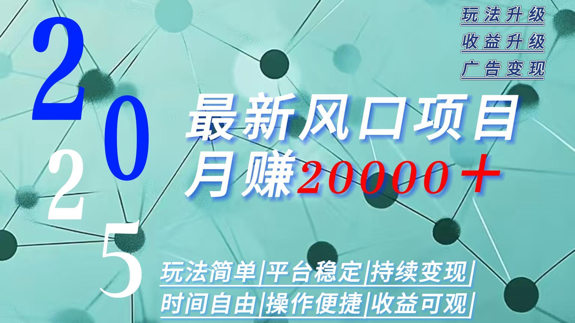2025广告赛道新风口-月赚2W＋玩法简单，时间自由-搞钱利器