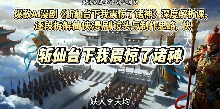 爆款AI漫剧《斩仙台下我震惊了诸神》深度解析课，逐段拆解仙侠漫剧镜头与制作思路，快速复刻爆款创作模式-搞钱利器