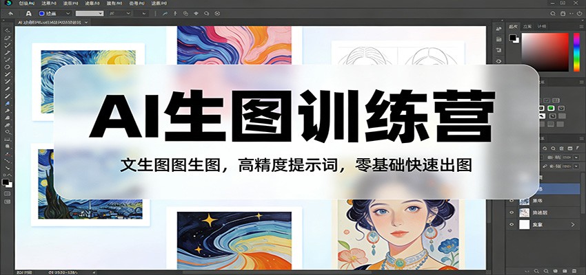 AI生图训练营：文生图图生图，高精度提示词，零基础快速出图-搞钱利器