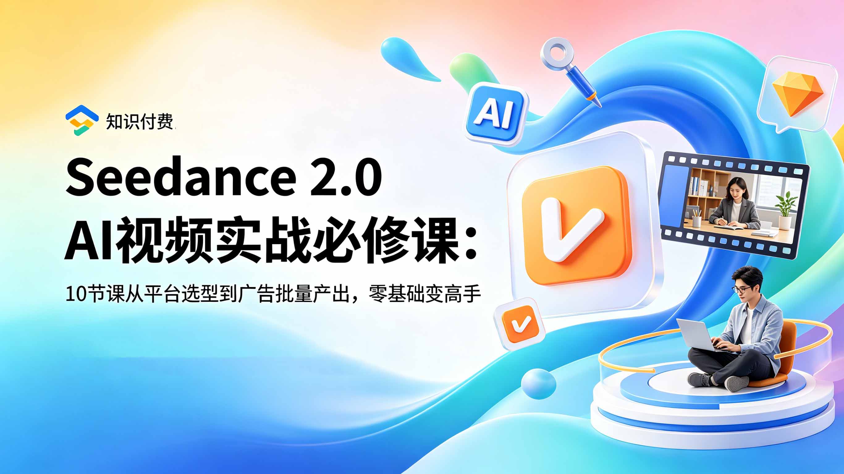 Seedance 2.0 AI视频实战必修课：10节课从平台选型到广告批量产出，零基础变高手-搞钱利器