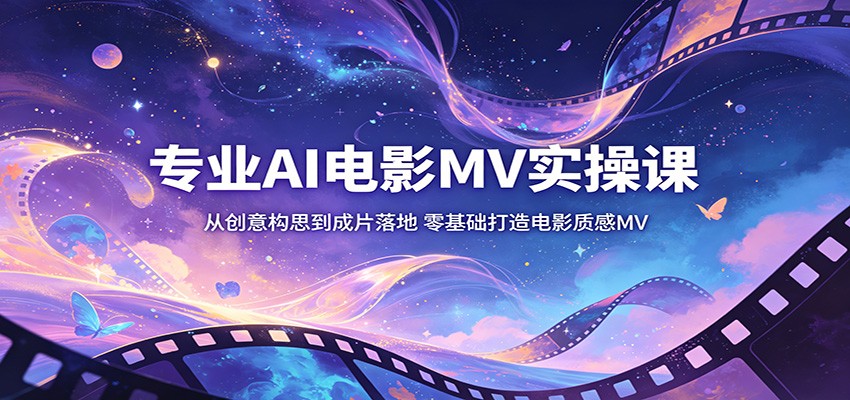 专业AI电影MV实操课：从创意构思到成片落地，零基础打造电影质感MV-搞钱利器