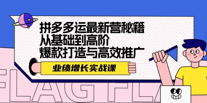 拼多多运最新营秘籍：业绩 增长实战课，从基础到高阶，爆款打造与高效推广-搞钱利器