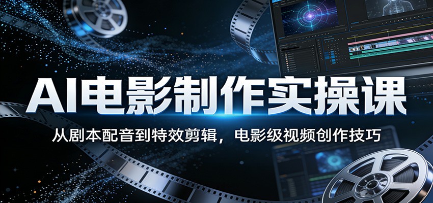 AI电影制作实操课：从剧本配音到特效剪辑，电影级视频创作技巧-搞钱利器