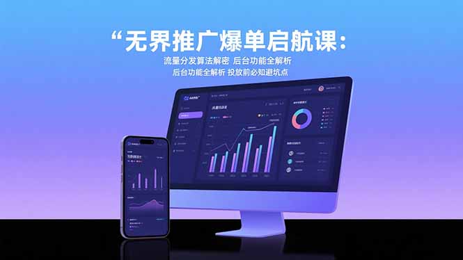无界推广爆单启航课：流量分发算法解密 后台功能全解析 投放前必知避坑点-搞钱利器