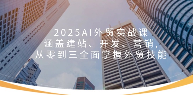 2025AI外贸实战课：涵盖建站、开发、营销, 从零到三全面掌握外贸技能-搞钱利器