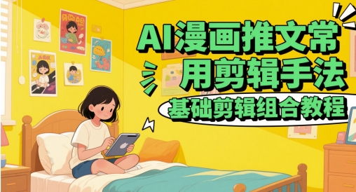 AI漫画推文常用剪辑手法，基础剪辑组合教程-搞钱利器