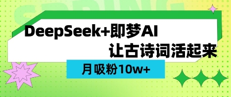 用DeepSeek做AI 古诗词视频，涨粉 10W+(保姆级教程)-搞钱利器