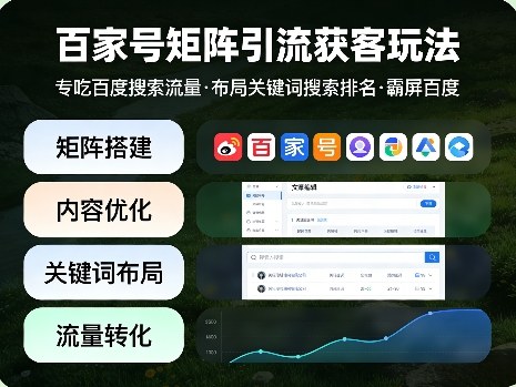 百家号矩阵引流获客玩法，专吃百度搜索流量，布局关键词搜索排名，霸屏百度-搞钱利器