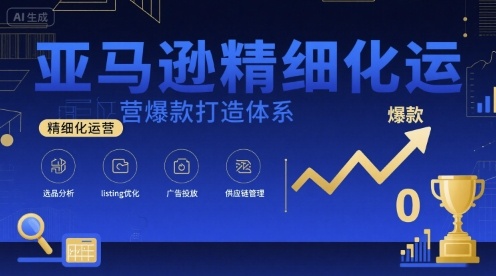 亚马逊精细化运营爆款打造体系，视频课+全套资料文档-搞钱利器