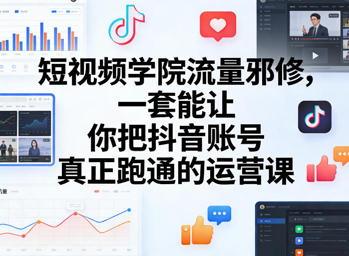 短视频学院流量邪修,一套能让你把抖音账号真正跑通的运营课-搞钱利器