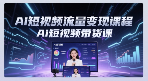 Ai短视频流量变现课程，Ai短视频带货课-搞钱利器