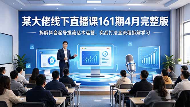 某大佬线下直播课161期4月完整版，拆解抖音起号投流话术运营，实战打法全流程拆解学习-搞钱利器