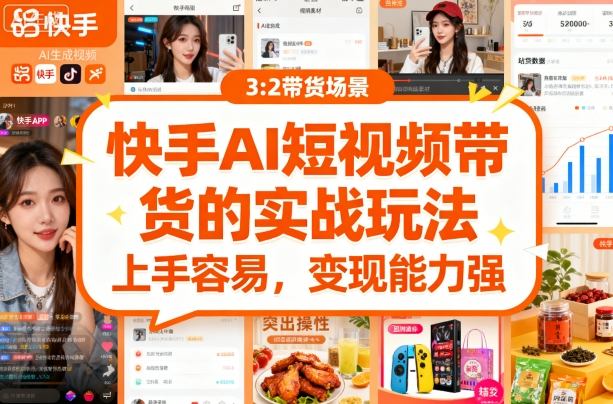 快手ai短视频带货的实战玩法，上手容易，变现能力强-搞钱利器