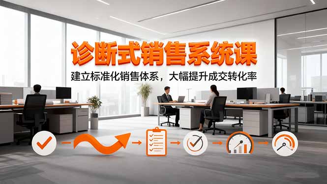 诊断式销售系统课,建立标准化销售体系,大幅提升成交转化率-搞钱利器