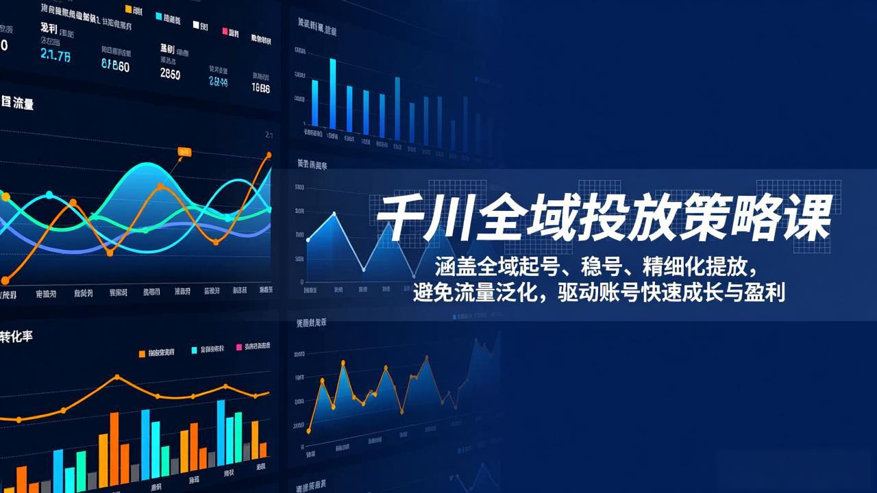 千川全域投放策略课：涵盖全域起号、稳号、精细化投放，避免流量泛化，驱动账号快速成长与盈利-搞钱利器
