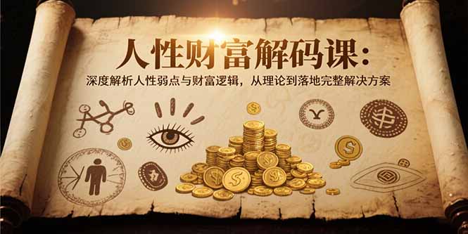 人性财富解码课6.0：深度解析人性弱点与财富逻辑，理论到落地完整解决方案-搞钱利器
