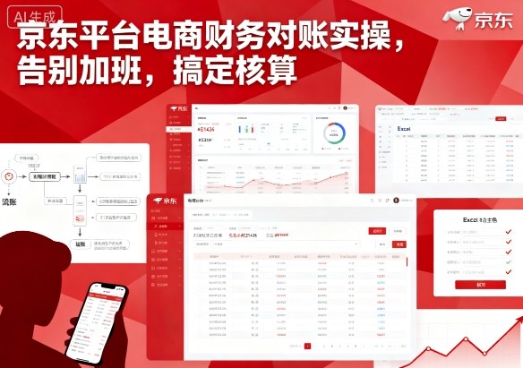 京东平台电商财务对账实操，告别加班，搞定核算-搞钱利器
