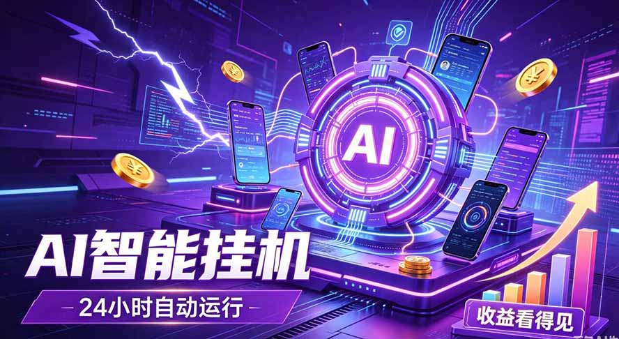 AI智能广告挂机，躺赚新模式 设备托管运行，解放双手持续变现-搞钱利器