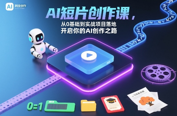 AI短片创作课，从0基础到实战项目落地，开启你的AI创作之路-搞钱利器