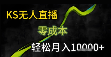 KS无人直播25年最新玩法，只需一部手机，轻松月入1W+【揭秘】-搞钱利器