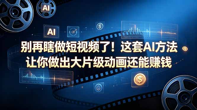 别再瞎做短视频了！这套 AI 方法让你做出大片级动画还能赚钱【原创双语字幕】-搞钱利器