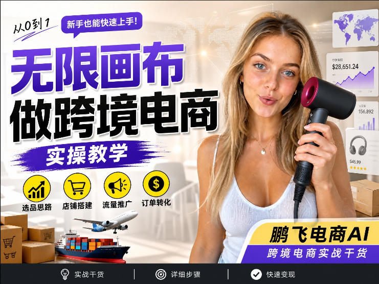 【跨境电商必备】AI无线画布制作商品宣传视频，四步搞定，无线画布工作流，操作简单好上手-搞钱利器