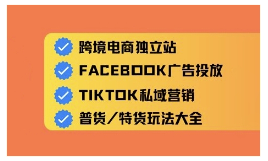 跨境电商独立站及全域流量营销，从0基础快速入门并精通跨境电商运营-搞钱利器