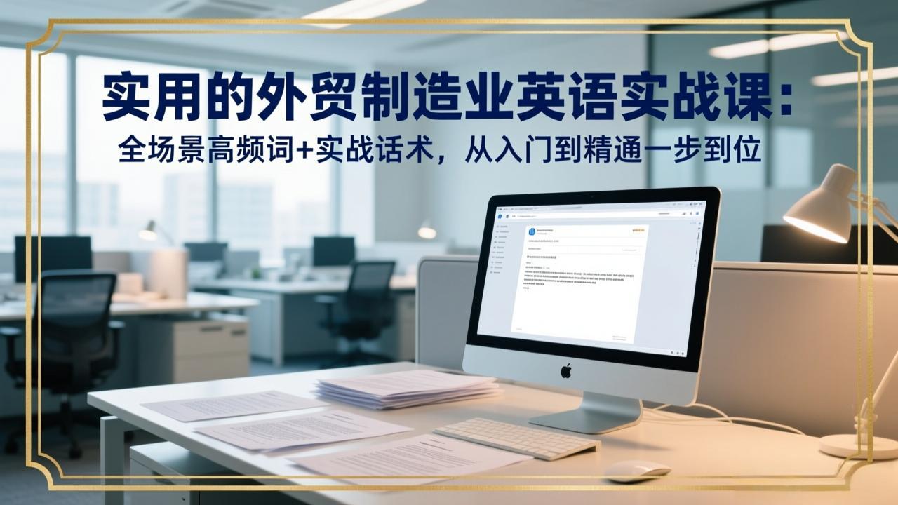 实用的外贸制造业英语实战课：全场景高频词+实战话术，从入门到精通一步到位-搞钱利器