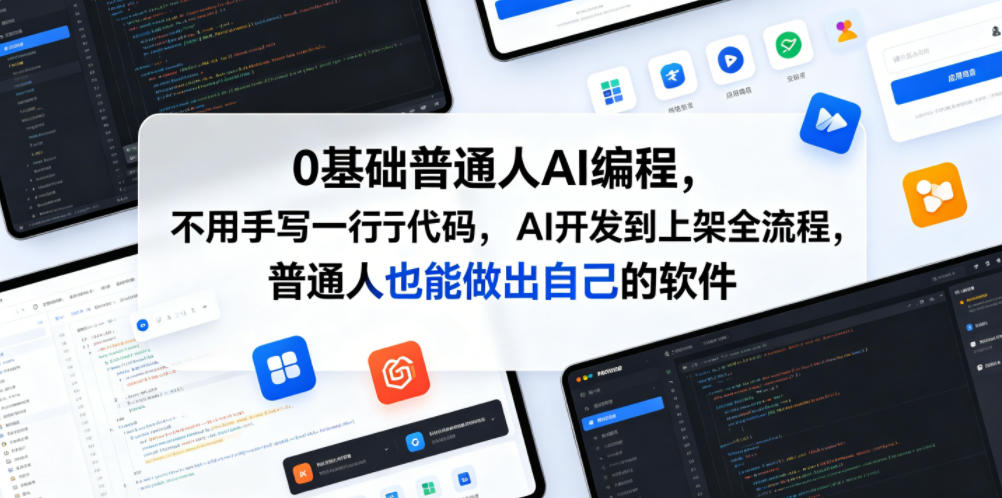 0基础普通人AI编程，不用手写一行代码，AI开发到上架全流程，普通人也能做出自己的软件-搞钱利器