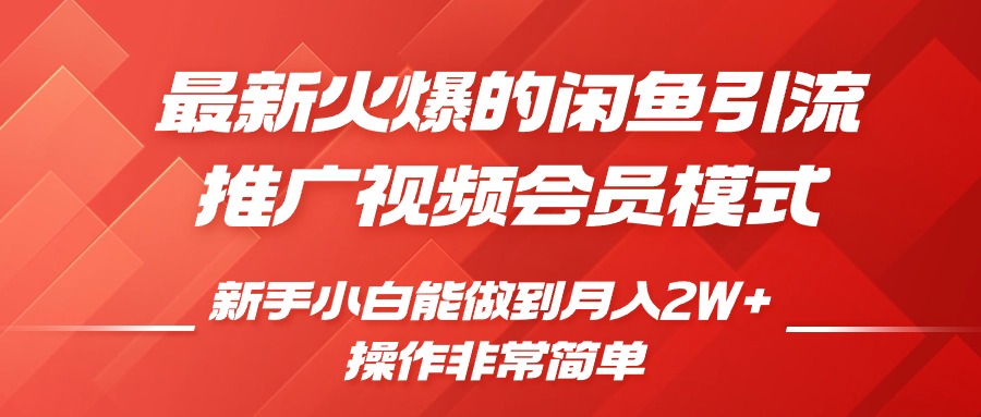 闲鱼引流推广影视会员，0成本就可以操作，新手小白月入过W+【揭秘】-搞钱利器