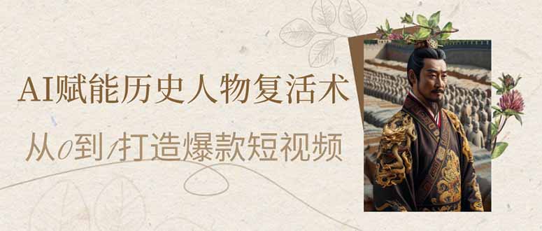 AI赋能历史人物复活术：从0到1打造爆款短视频-搞钱利器