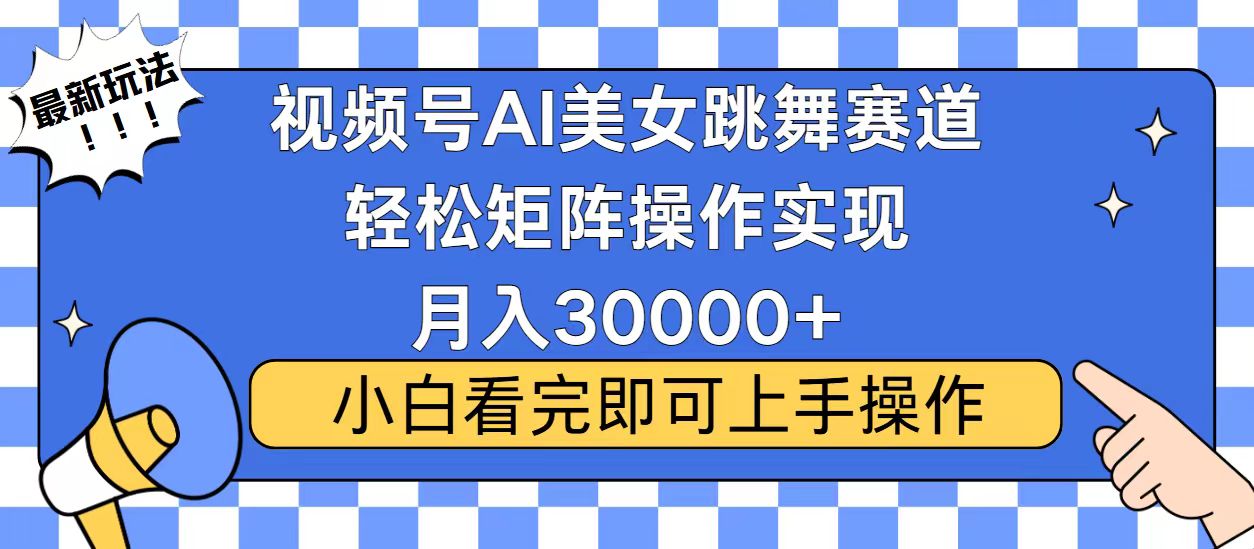 视频号蓝海赛道玩法，当天起号，拉爆流量收益，小白也能轻松月入30000+-搞钱利器