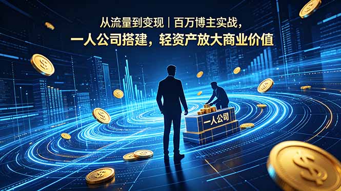 从流量到变现｜百万博主实战，一人公司搭建，轻资产放大商业价值-搞钱利器
