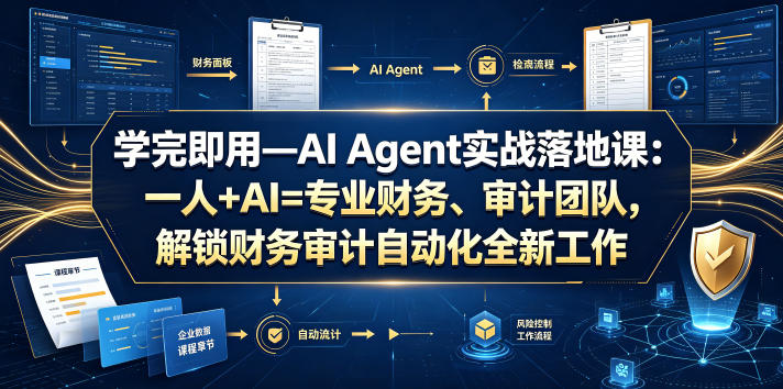 学完即用—AI Agent实战落地课：一人+AI=专业财务、审计团队，解锁财务审计自动化全新工作模式(更新0804)-搞钱利器