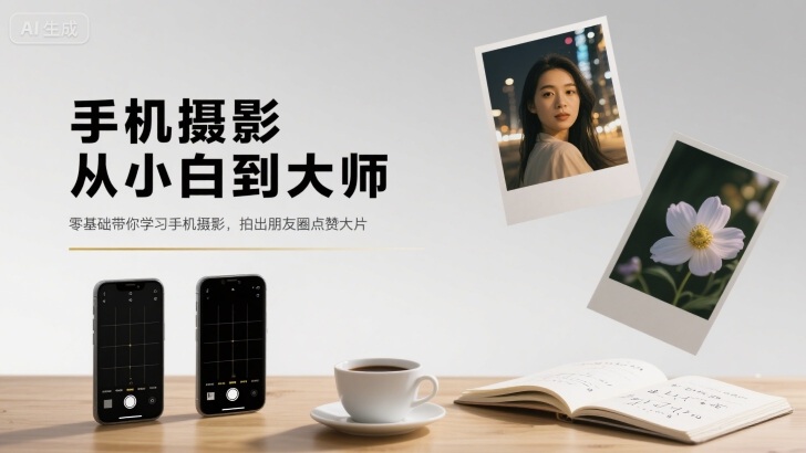 手机摄影从小白到大师，零基础带你学习手机摄影，拍出朋友圈点赞大片-搞钱利器