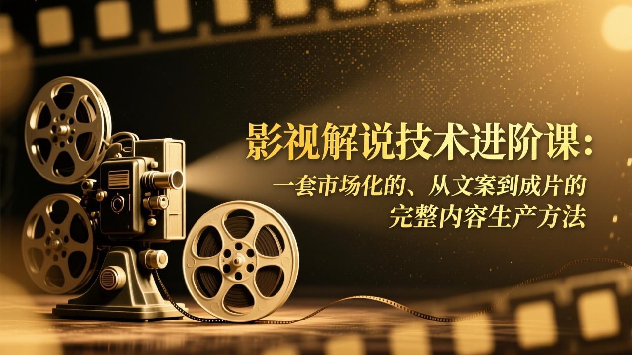 影视解说技术进阶课：一套市场化的、从文案到成片的完整内容生产方法-搞钱利器