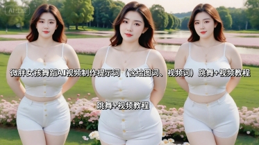 微胖女孩舞蹈AI视频制作提示词(含绘图词、视频词) 跳舞+视频教程-搞钱利器
