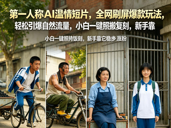 第一人称AI温情短片，全网刷屏爆款玩法，轻松引爆自然流量，小白一键照搬复刻，新手靠它稳步涨粉-搞钱利器