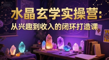 水晶玄学实操营：从兴趣到收入的闭环打造课-搞钱利器