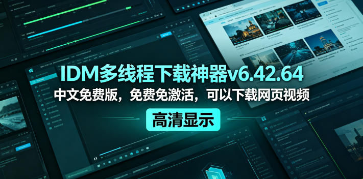 IDM多线程下载神器v6.42.64中文免费版，免费免激活，可以下载网页视频(例如飞书文档内的视频)-搞钱利器