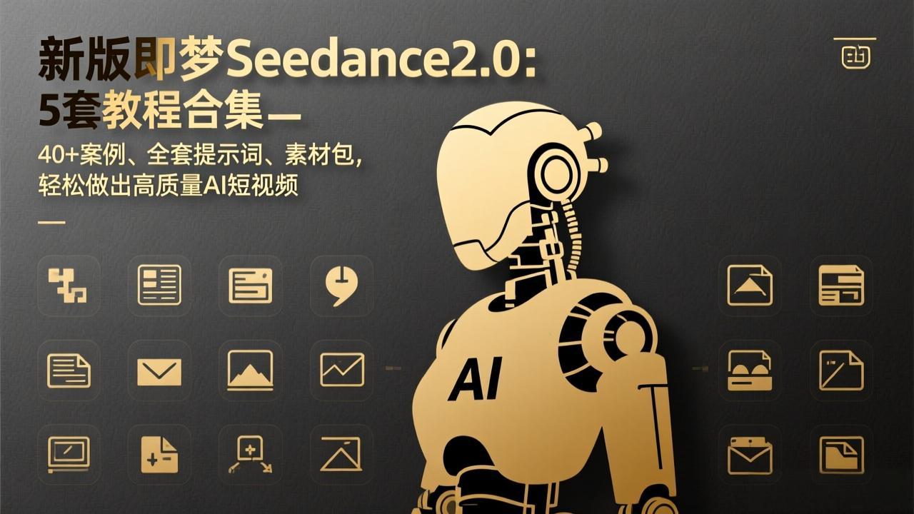 新版即梦Seedance2.0：5套教程合集，40+案例、全套提示词、素材包，轻松做出高质量AI短视频-搞钱利器