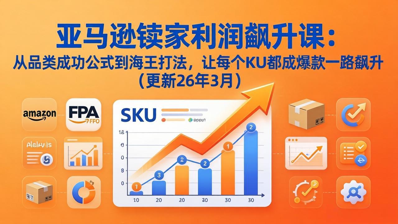 亚马逊卖家利润飙升课:从品类成功公式到海王打法,让每个SKU都成爆款一路飙升(更新26年3月-搞钱利器