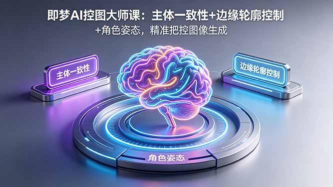 即梦AI控图大师课：主体一致性+边缘轮廓控制+角色姿态，精准把控图像生成-搞钱利器