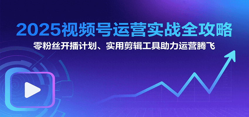 2025视频号运营实战全攻略：零粉丝开播计划、起号到到变现思维逻辑方法-搞钱利器