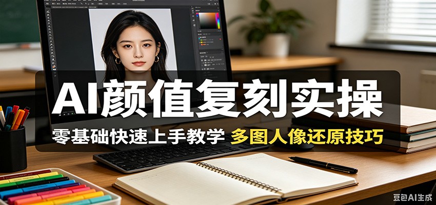 AI颜值复刻实操，零基础快速上手教学，多图人像还原技巧-搞钱利器