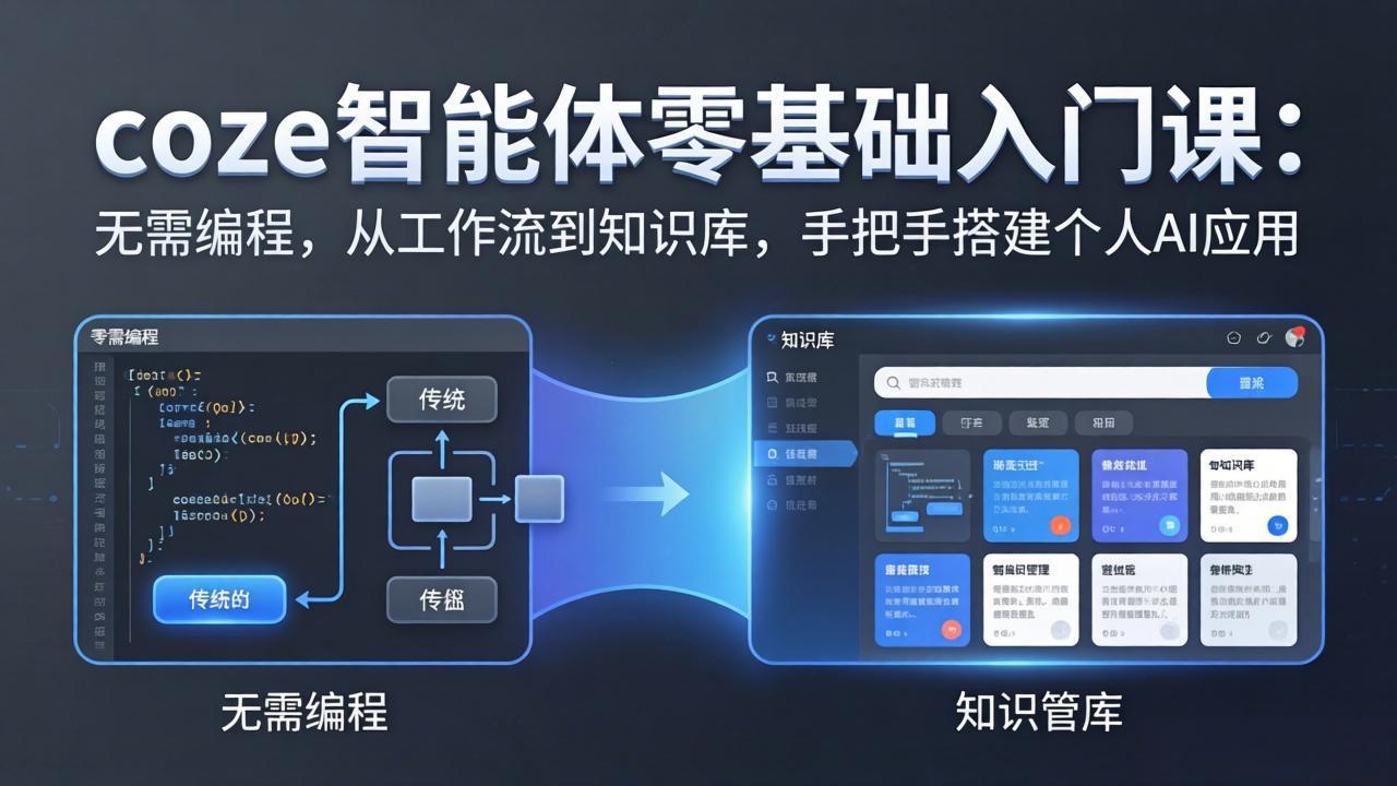coze智能体零基础入门课：无需编程，从工作流到知识库，手把手搭建个人AI应用-搞钱利器