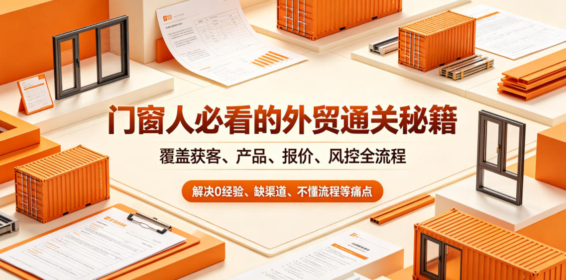 门窗人必看的外贸通关秘籍，块覆盖获客、产品、报价、风控全流程，解决0经验、缺渠道、不懂流程等痛点-搞钱利器