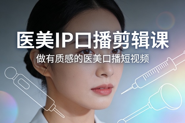 医美IP口播剪辑课，做有质感的医美口播短视频-搞钱利器