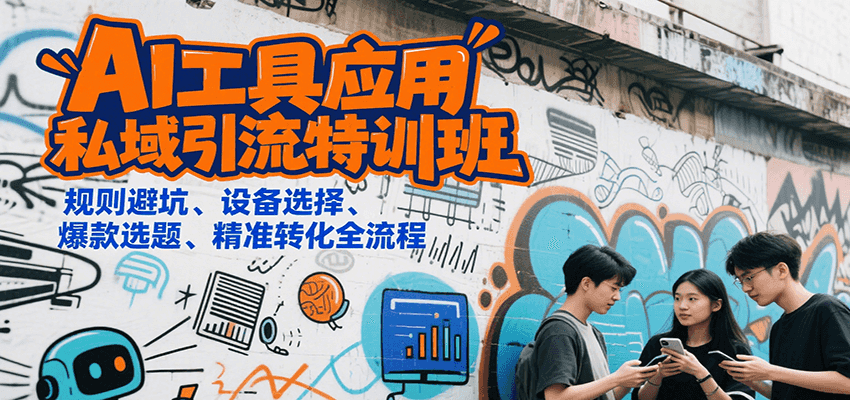 AI工具应用私域引流特训班，规则避坑、设备选择、爆款选题、精准转化全流程-搞钱利器