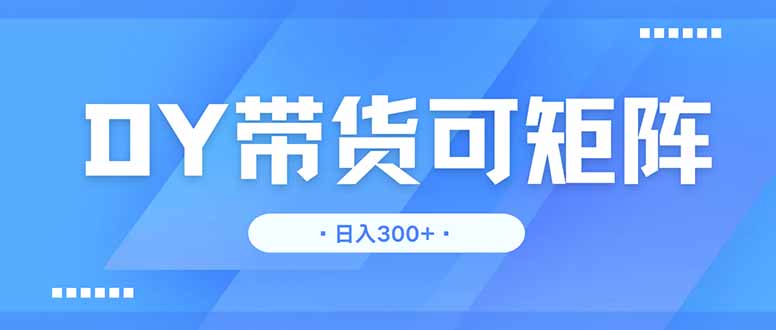 DY带货，日入300＋矩阵无上限-搞钱利器